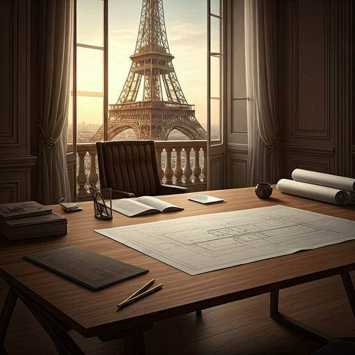 Bureau de prestige avec vue sur la Tour Eiffel